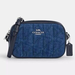 Coach Mini Jamie Camera Bag With Quilting Silver/Denim $328